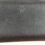 Gucci Black Leather Bee Long Zip Wallet