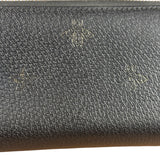 Gucci Black Leather Bee Long Zip Wallet