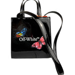 Off-White Black Patent Leather Kids Butterfly Bookish Two-Way Bag