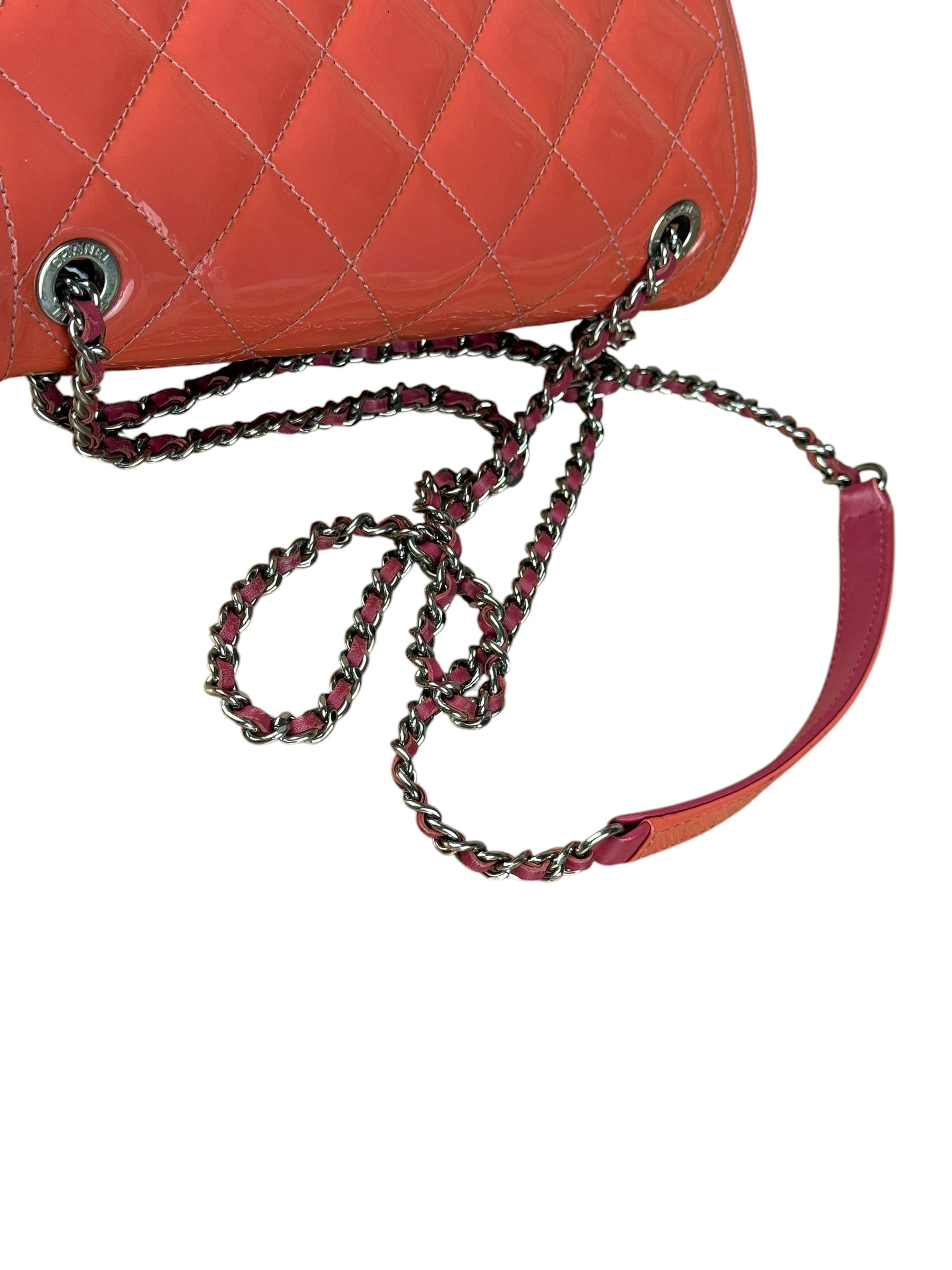 Chanel Pink Patent Quilted Small Coco Shine Flap Bag 2014