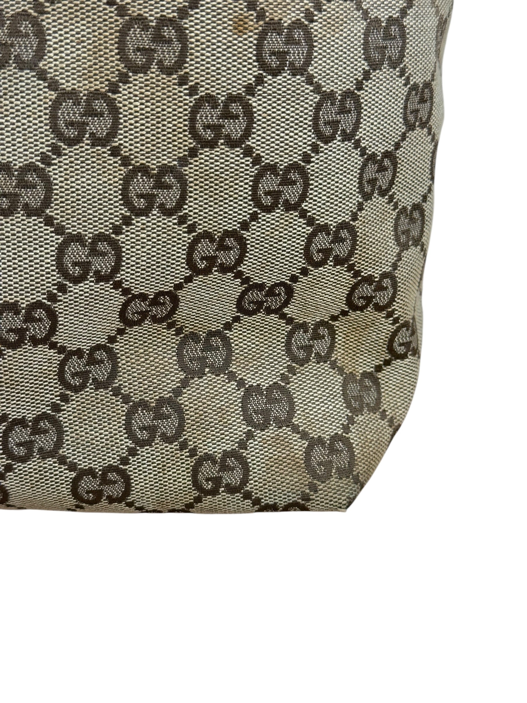 Gucci GG Pink Leather Canvas Eclipse Tote Bag