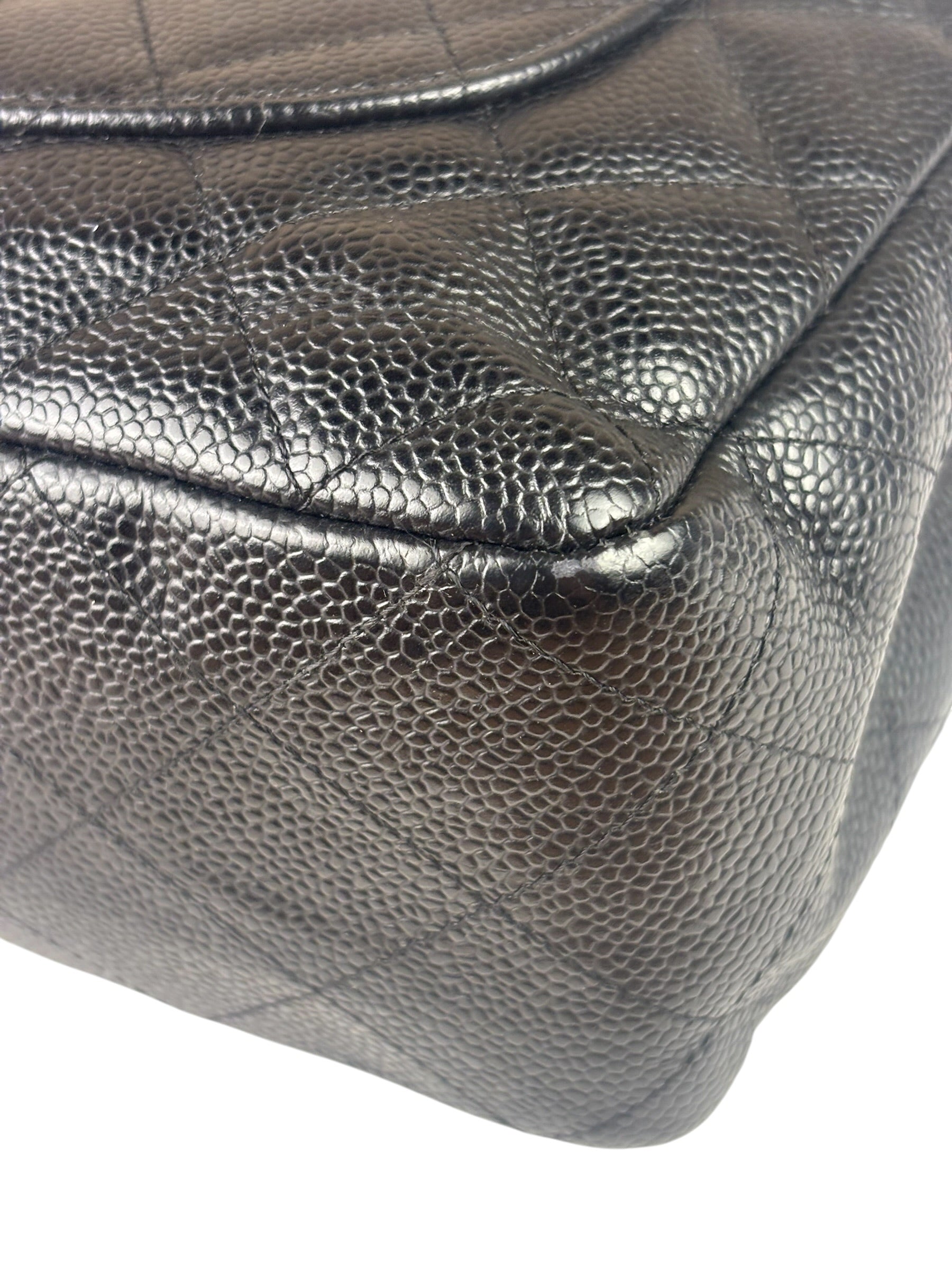 Chanel Black Caviar Quilted Flap Large Flap Bag 2006