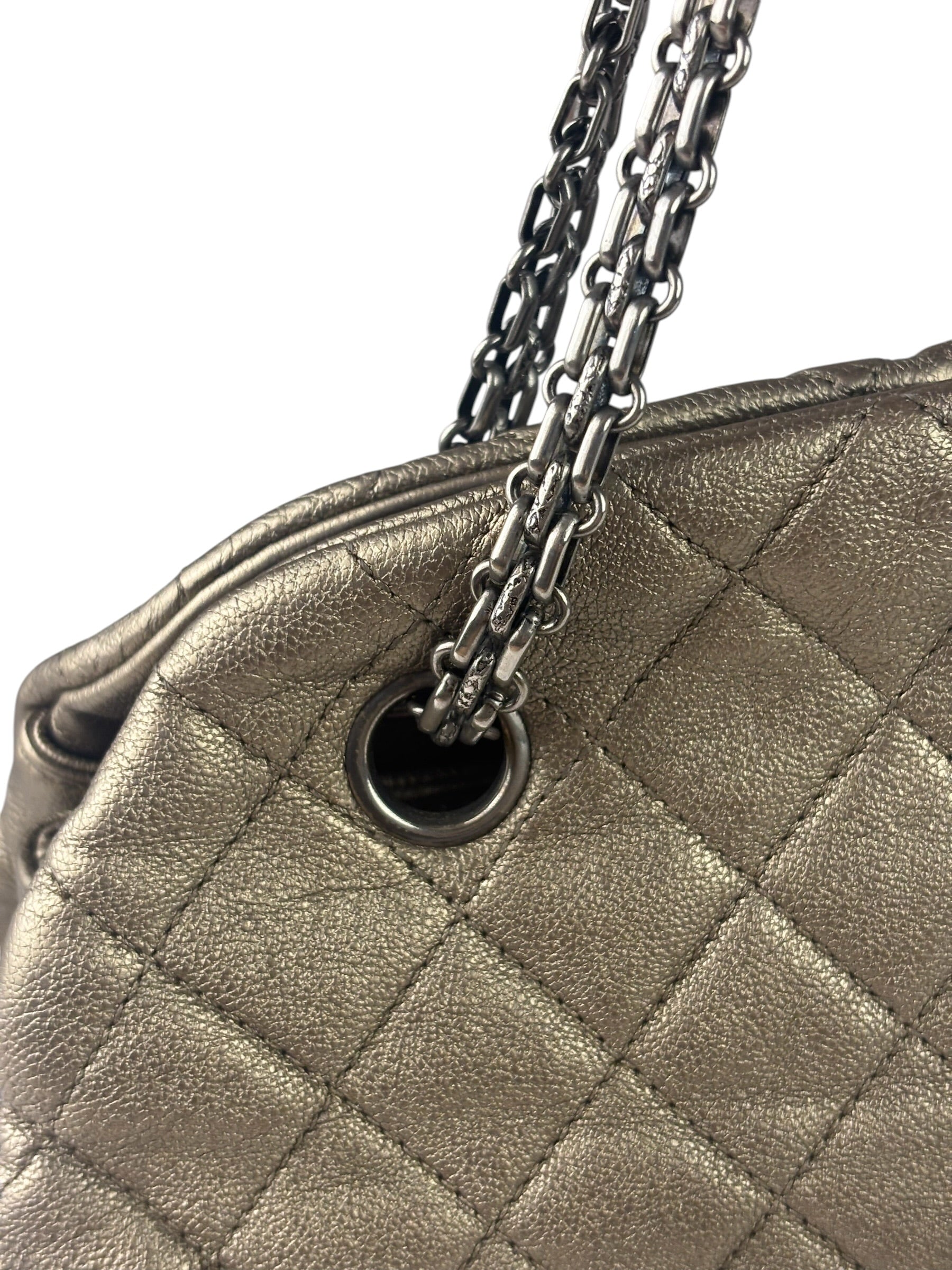 Chanel Metallic Gold Quilted Caviar Just Mademoiselle Bowling Bag 2010