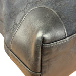 Gucci Black Leather Trim GG Canvas Tote Bag