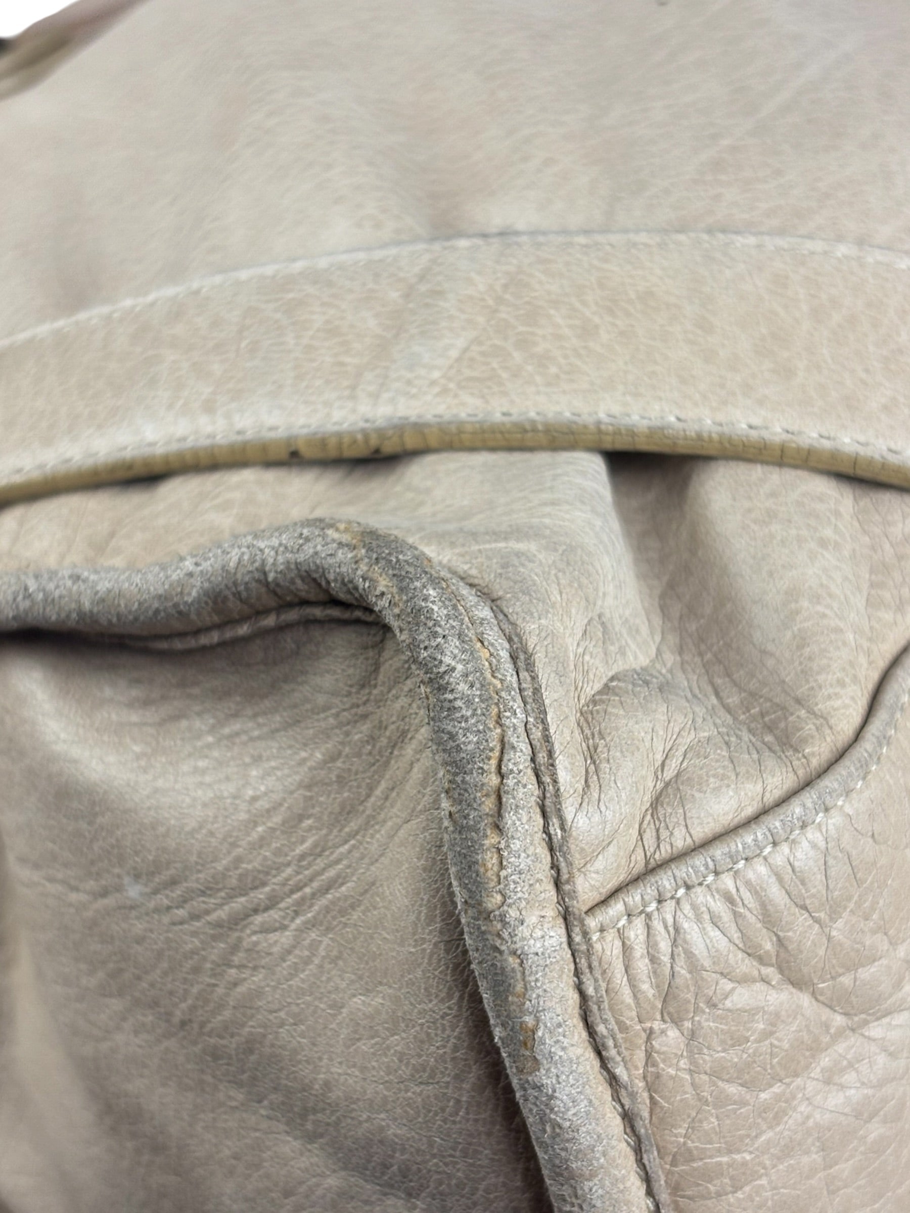 Balenciaga Vintage Almond Beige Leather Small City Two-Way Bag