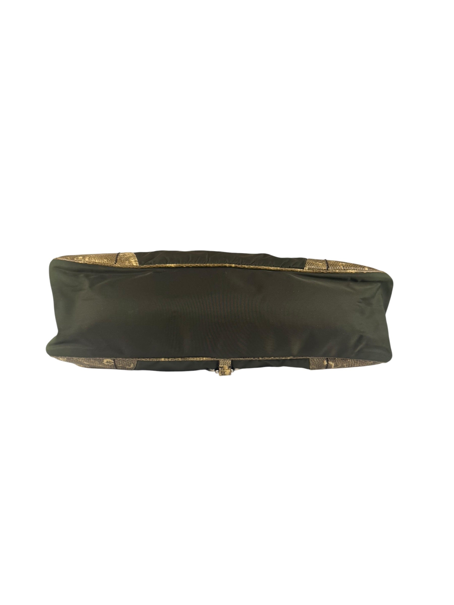 Prada Vintage Kakhi Green Nylon Shoulder Bag