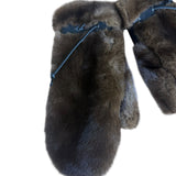 Vintage Brown Fur Mittens