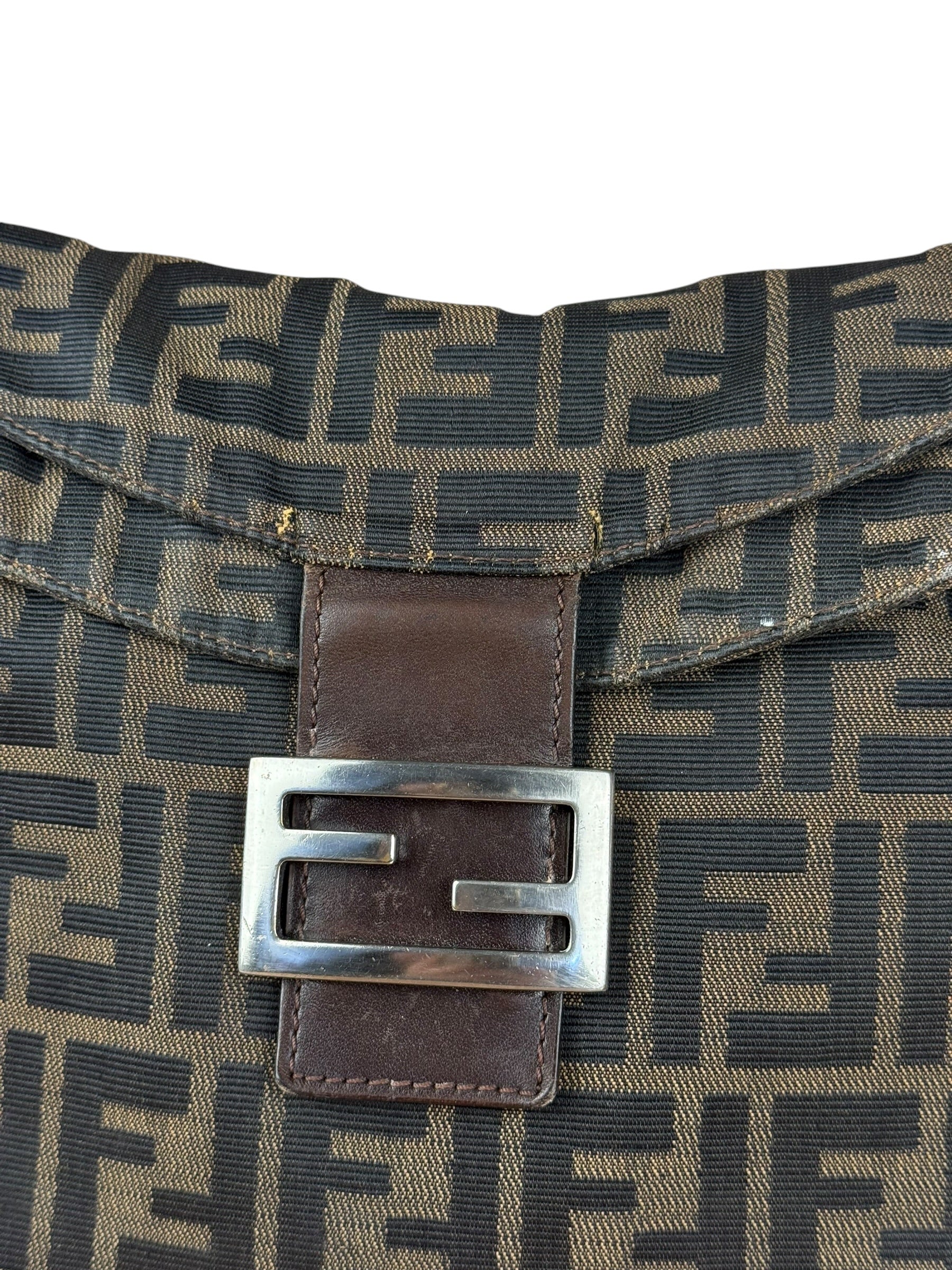Fendi Vintage Zucca FF Baguette Shoulder Bag