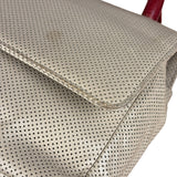 Chanel Beige Perforated Leather CC Flap Bag 2001