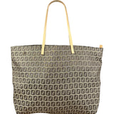 Fendi Vintage FF Canvas Print Zip Shoulder Tote