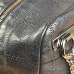Chanel Black Leather Chocolate Bar Square-Stitched Bowler Shoulder Bag 2005
