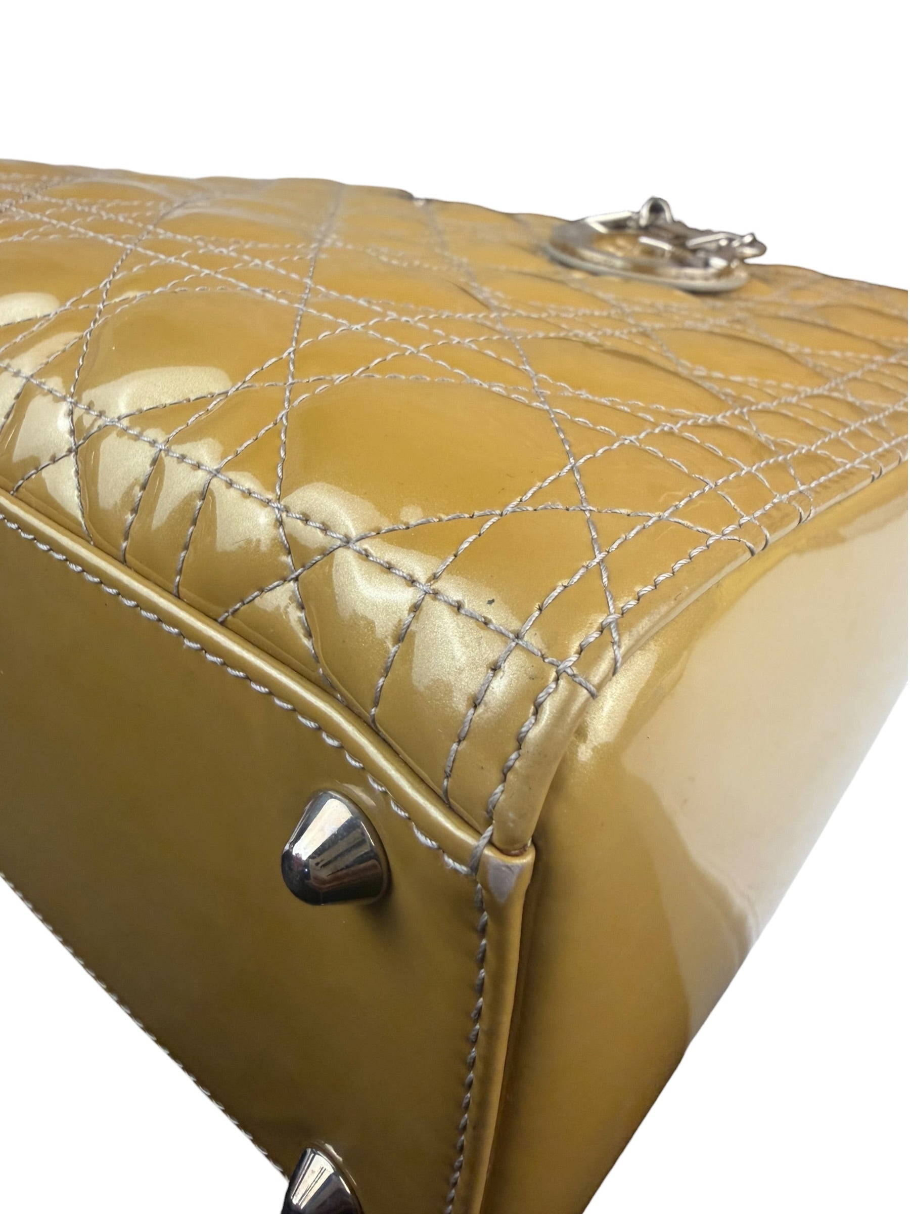 Christian Dior Gold Patent L Lady Dior