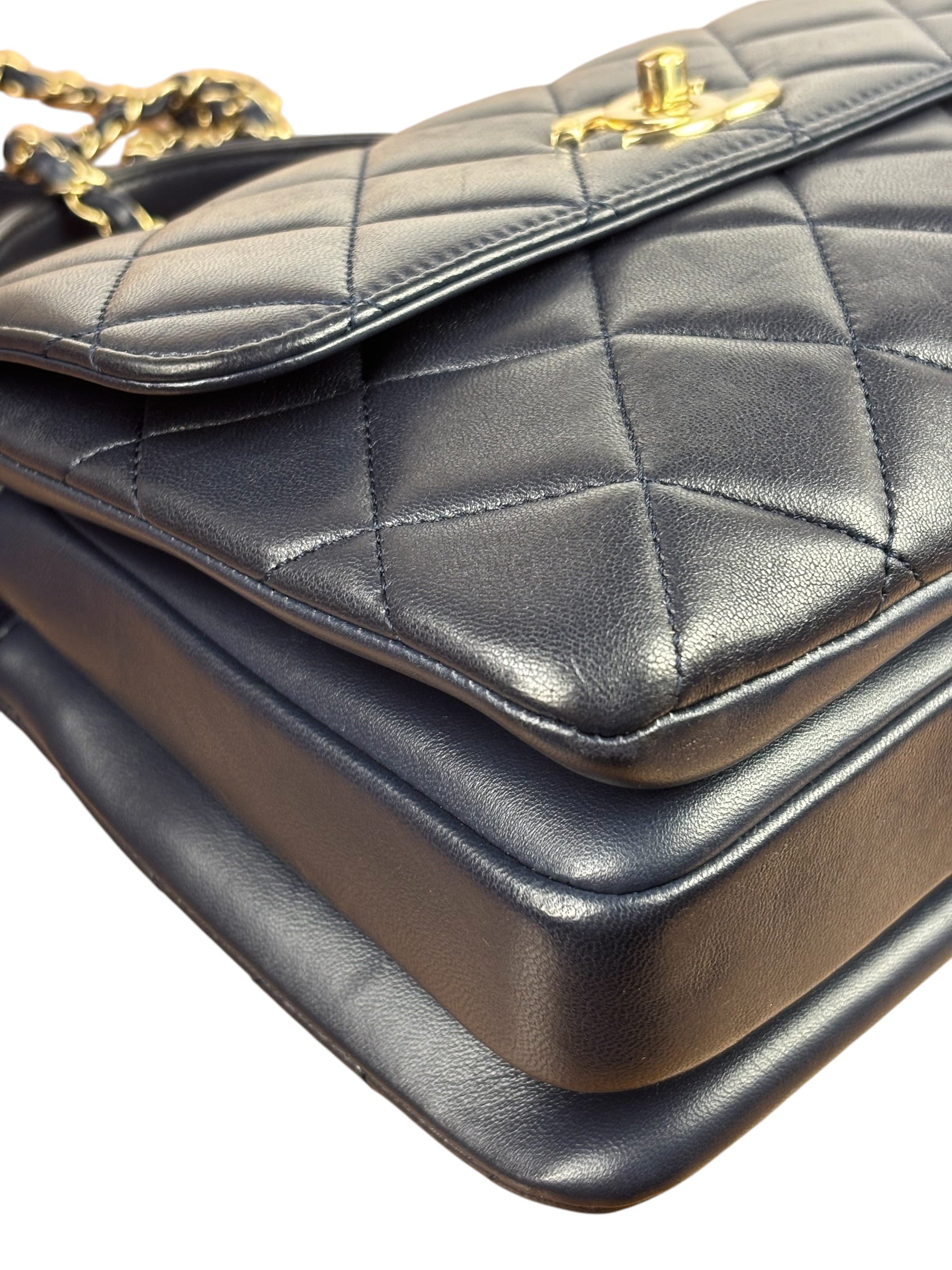 Chanel Navy Quilted Lambskin Small Trendy Flap Bag