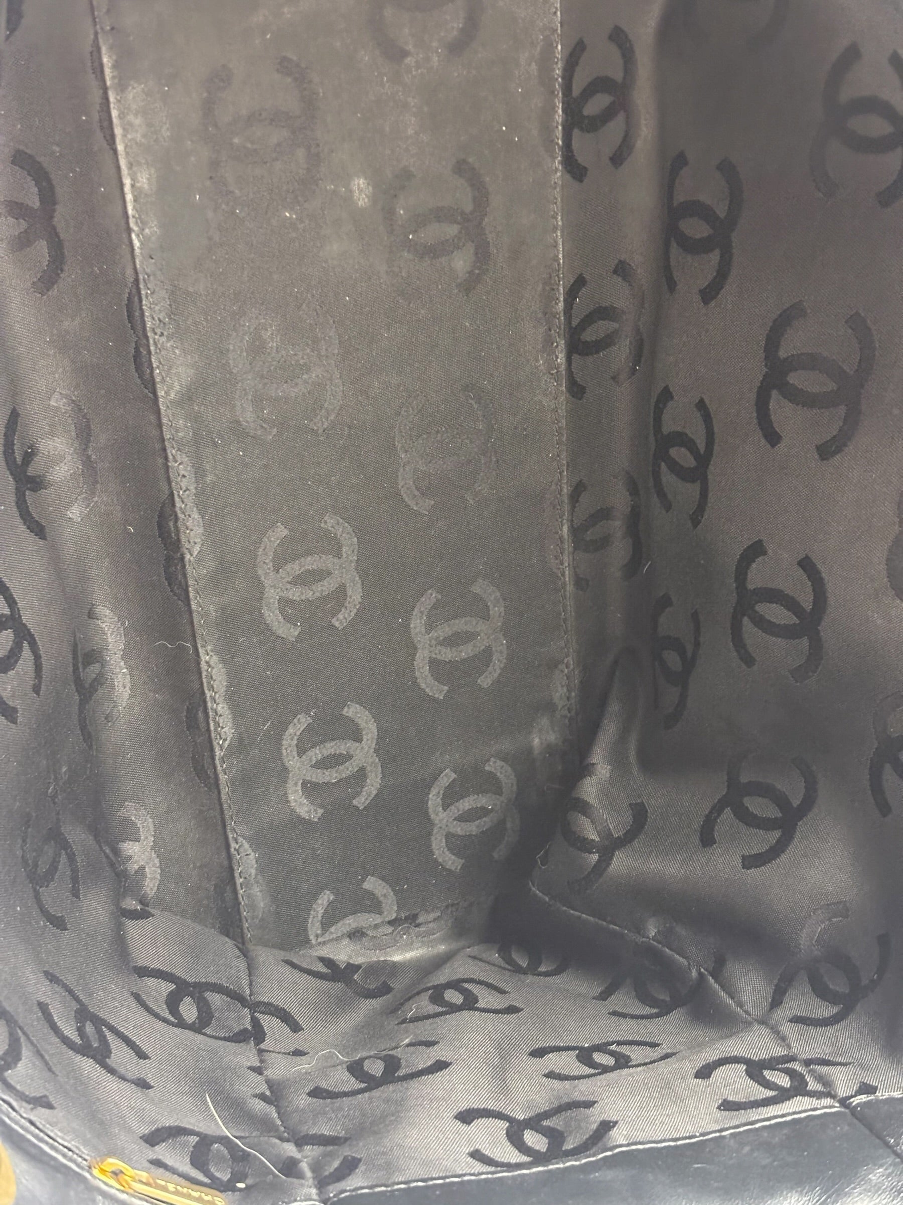 Chanel Black Leather Wild Stitch Surpique Tote 2005