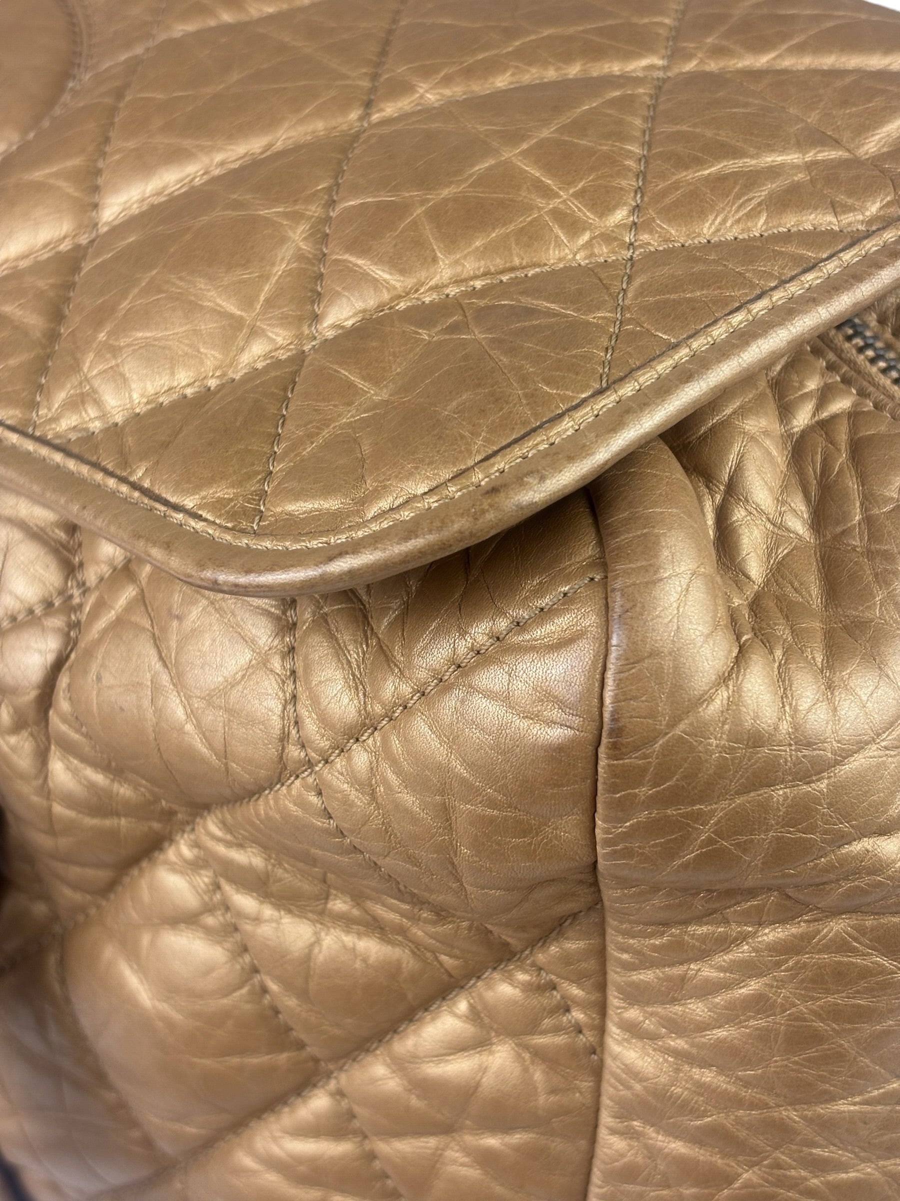 Chanel Gold Quilted Lambskin Lady Braid Flap Bag 2005