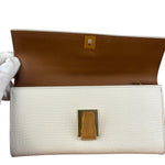 Bottega Veneta White Leather Palmellato Angle Long Wallet