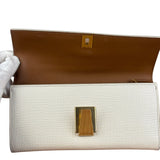 Bottega Veneta White Leather Palmellato Angle Long Wallet