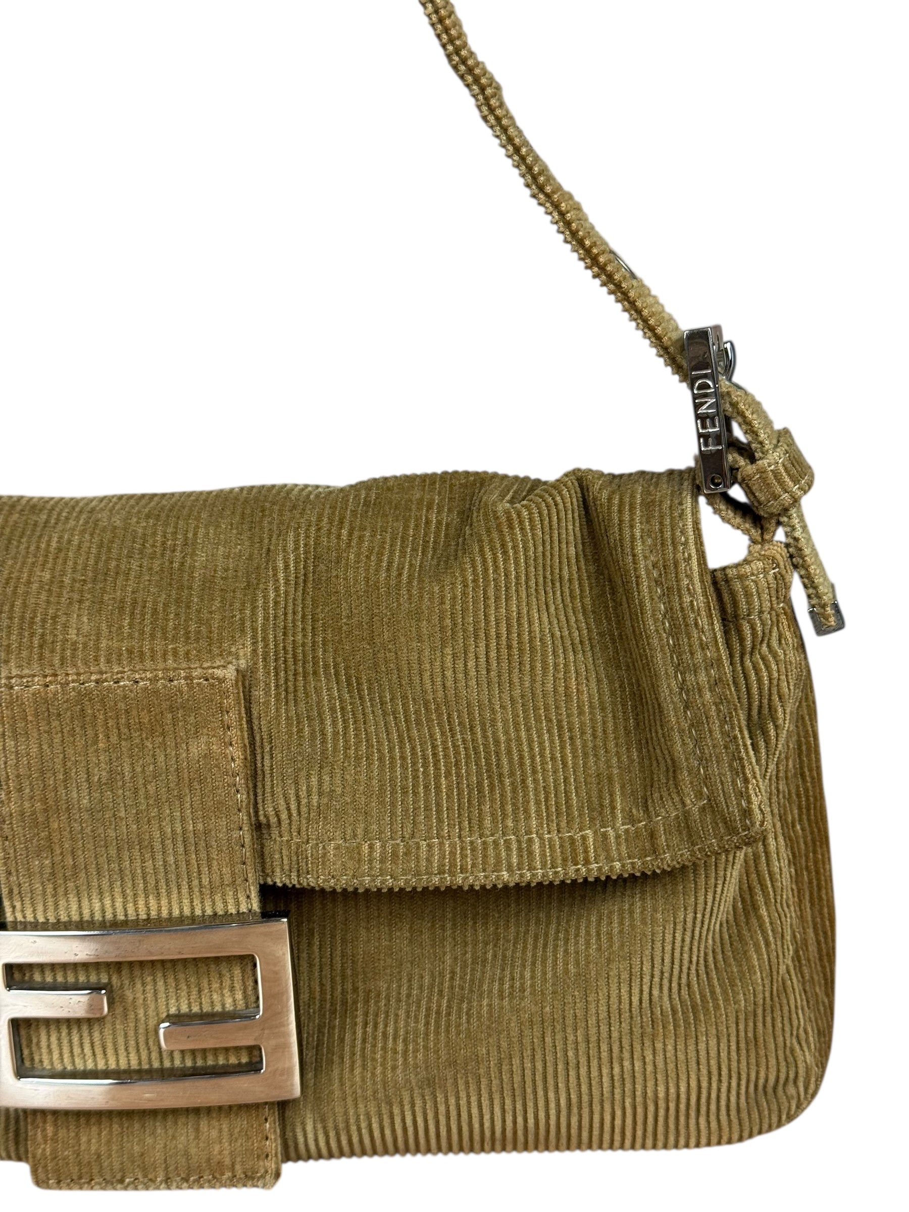 Fendi Brown Corduroy Baguette