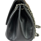 Chanel Black Leather Mademoiselle Accordion Flap Bag 2000
