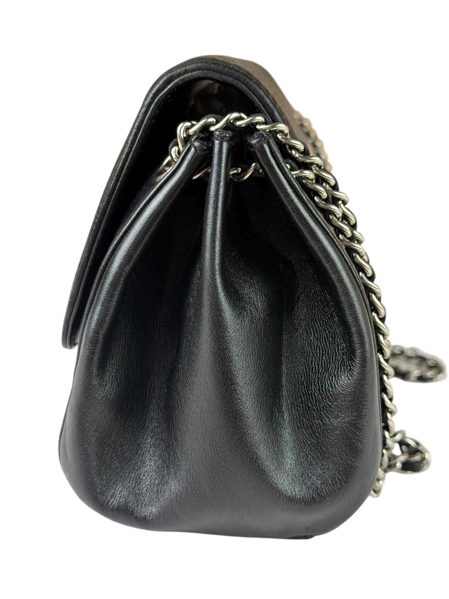 Chanel Black Leather Mademoiselle Accordion Flap Bag 2000