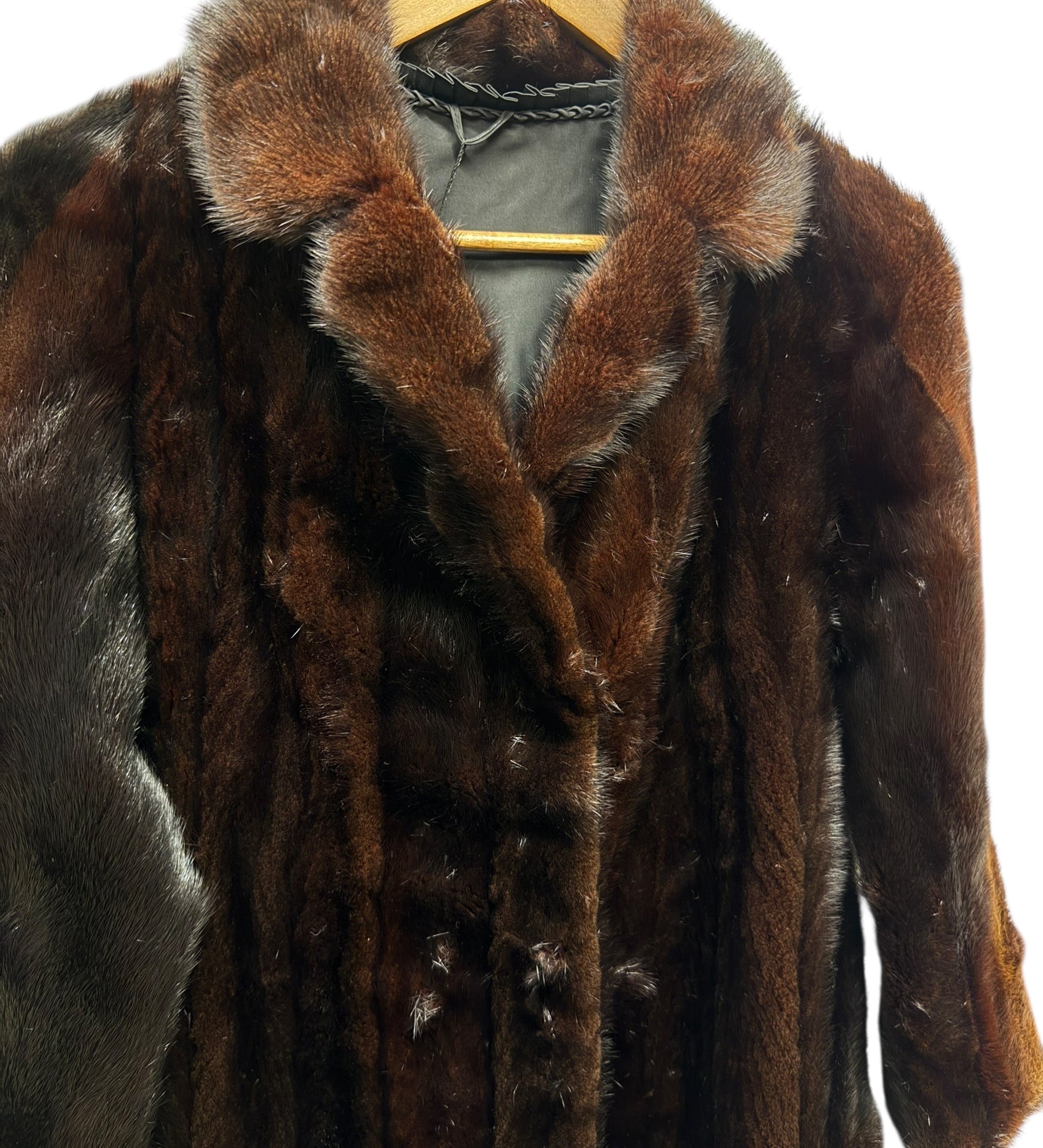 Vintage Brown Mink Long Fur Coat