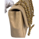 Chanel Vintage Beige Clair Quilted Leather Classic Flap Shoulder Bag 1955