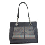 Balenciaga Black Leather Trim Mesh Duty Free Tote Bag