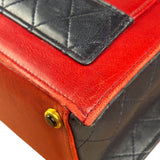 Chanel Red & Navy Trapezoid Flap Bag 1992