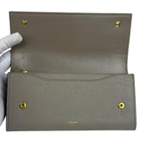 Celine Grey Leather Long Flap Wallet