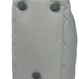 Chanel Grey Quilted Leather Trim Bowling Bag 2000