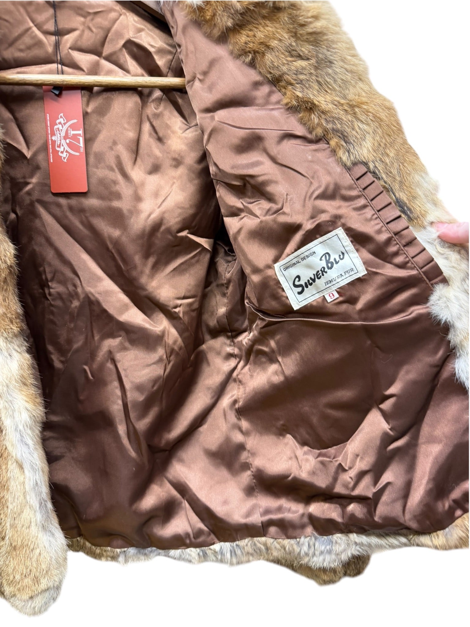 Vintage Brown/Ivory Rabbit Fur Coat
