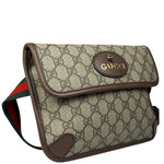 Gucci Vintage Brown Leather Trim Neo Supreme Belt Bag