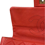 Chanel Red Quilted Caviar Leather Timeless Shoulder Bag 2012