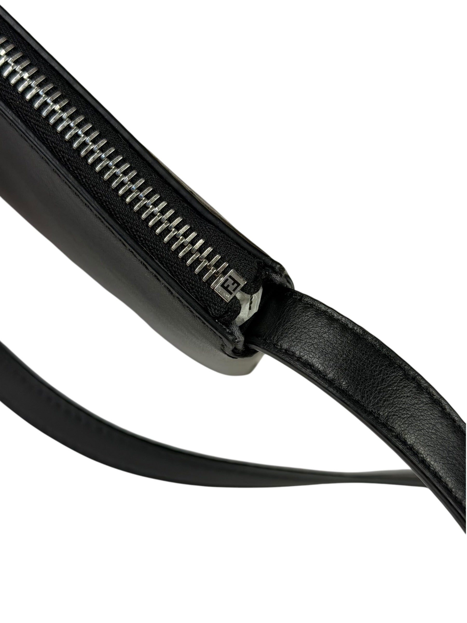 Fendi Roma Black Calf Leather Pochette Crossbody