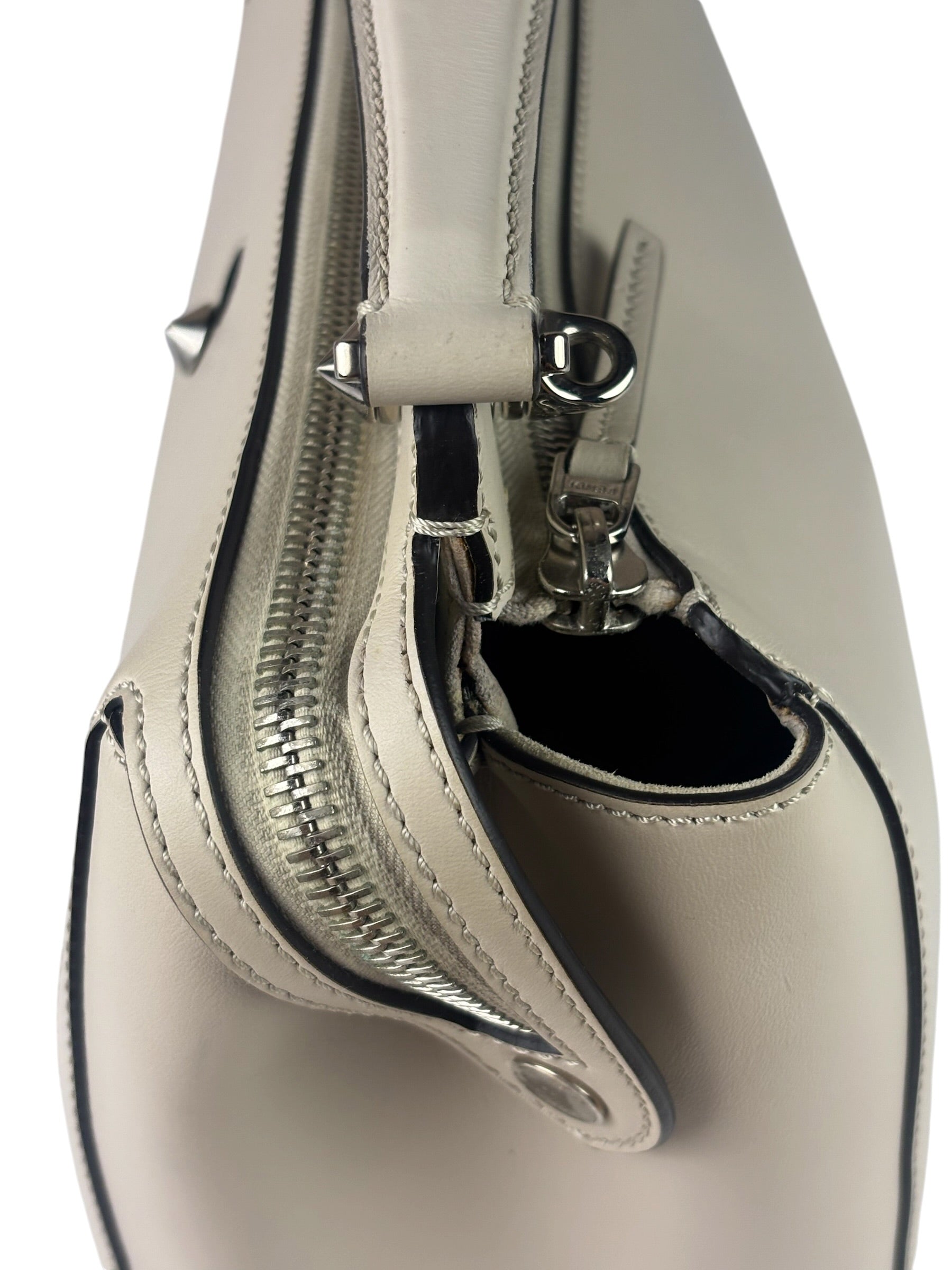 Fendi Cream Leather Latte Two-Way Bag