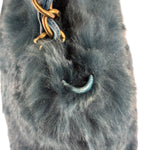 Chanel Dark Green Rabbit Fur/Leather Trim Shoulder Bag 2000