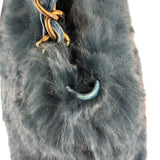 Chanel Dark Green Rabbit Fur/Leather Trim Shoulder Bag 2000