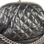 Chanel Black Quilted Lambskin Tabatiere Fold-Over Shoulder Bag 2014