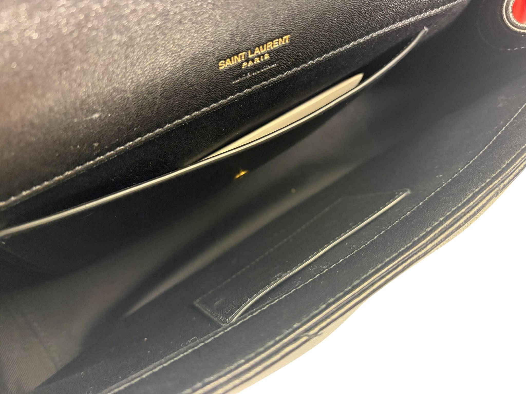 YSL Black Lambskin Matelasse Medium Loulou Shoulder Bag