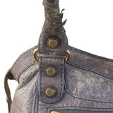 Balenciaga Vintage Distressed Purple Leather City Bag