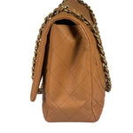 Chanel Caramel Brown Quilted Lambskin Large Shoulder Bag 2009