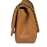 Chanel Caramel Brown Quilted Lambskin Large Shoulder Bag 2009