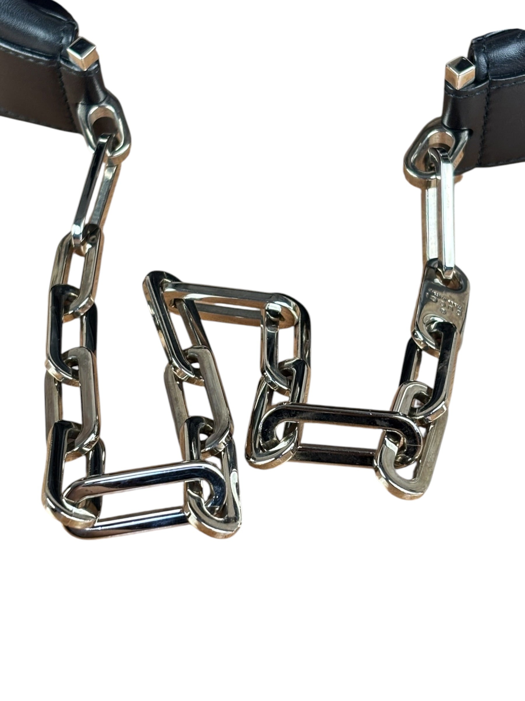 Gucci Black Leather Chain Hobo Bag