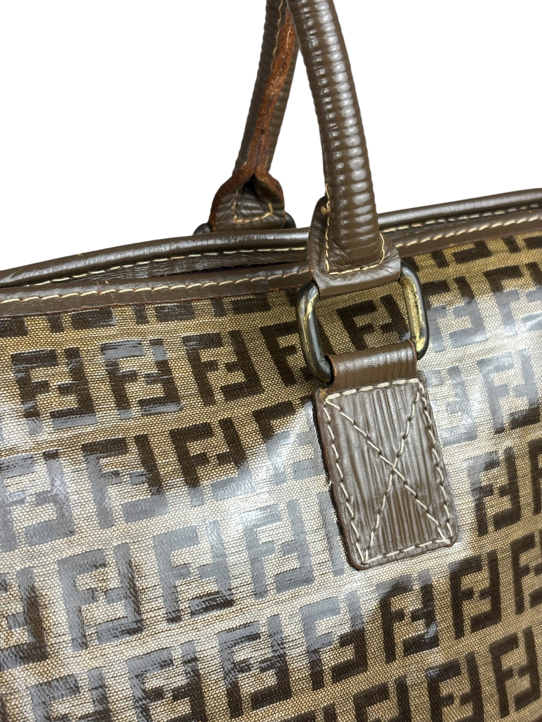 Fendi Brown PVC FF Zucchino Tote Bag