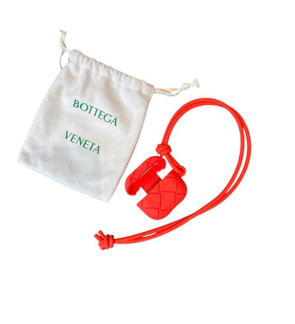 Bottega Rubberized Intrecciato AirPods Case Orange