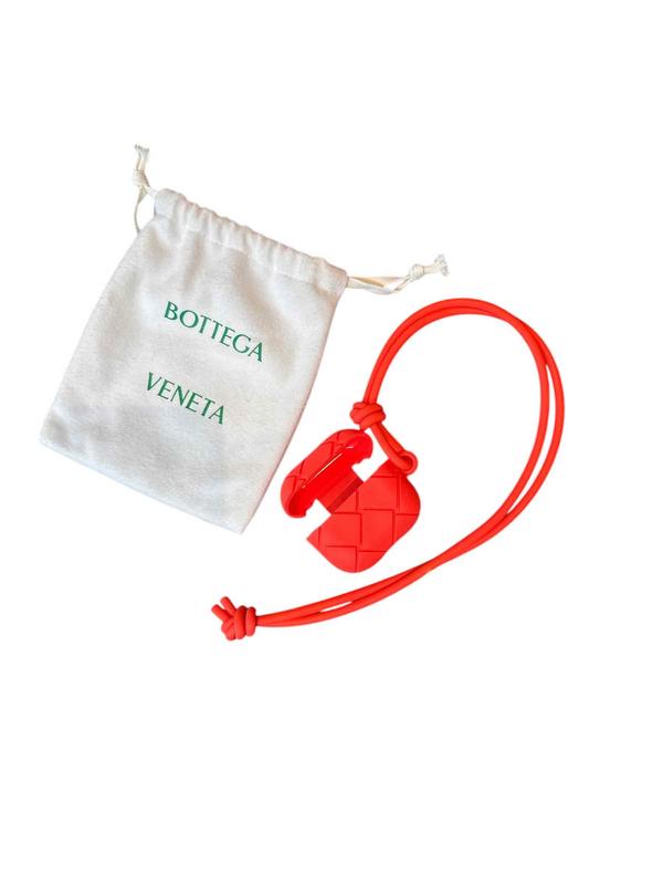 Bottega Rubberized Intrecciato AirPods Case Orange
