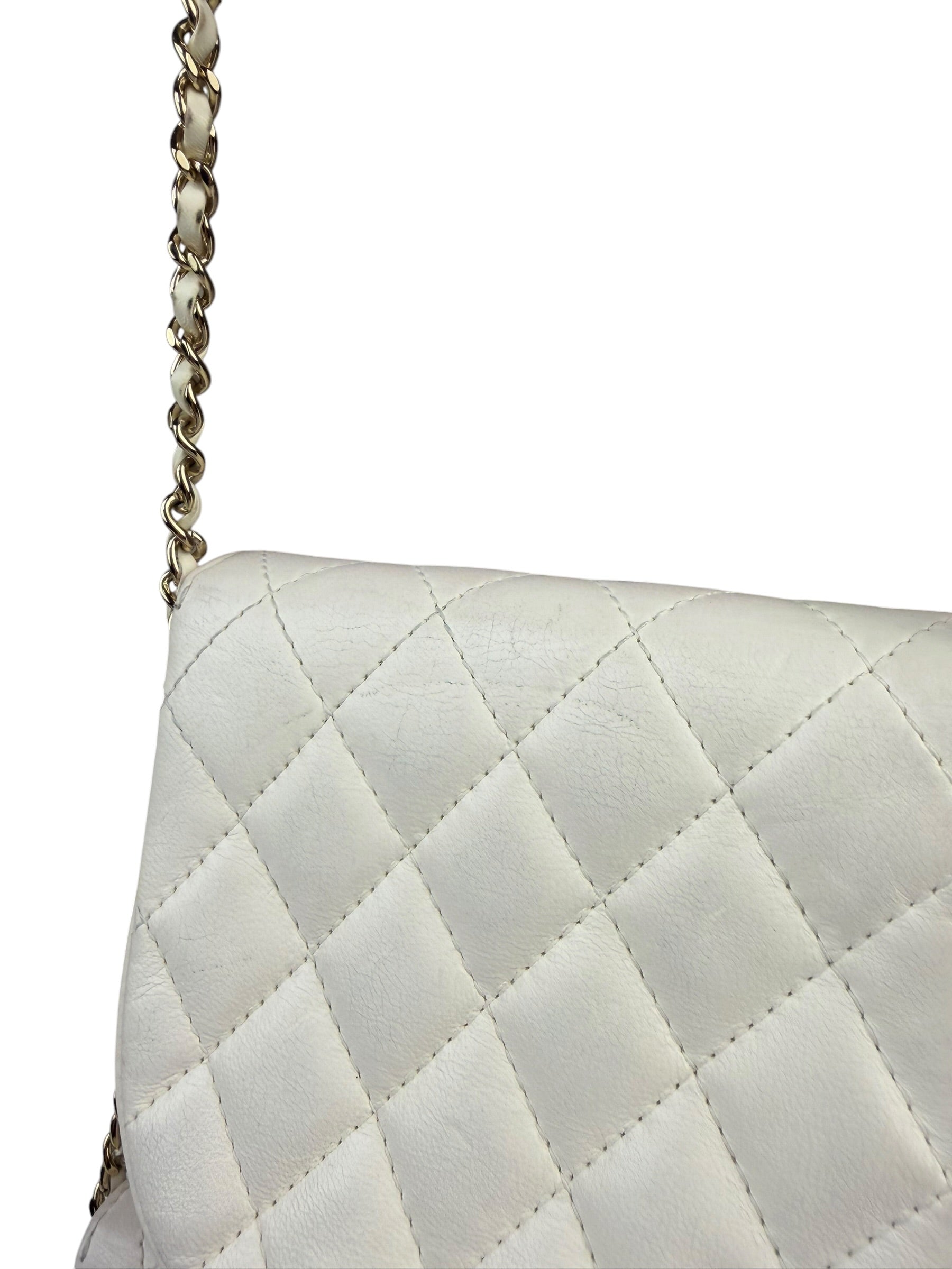 Chanel White Quilted Leather Side-Packs Dual Shoulder Bag 2019