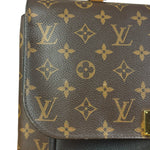 Louis Vuitton Black Leather/ Monogram Marignan 2Way Bag