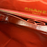 Chanel Brown Vertical Stitch Two-Toned CC Double Flap Bag 90s
