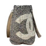 Chanel Grey Tweed Cambon Line Tote Bag 2004